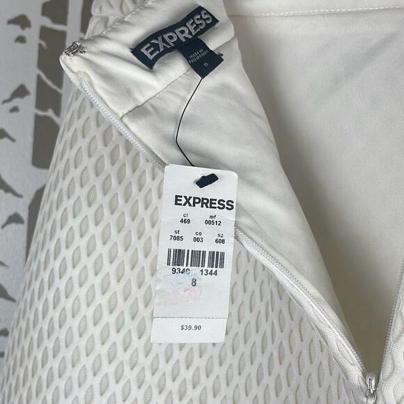 Express Fishnet Scuba Fabric Mini Skirt - Picture 5 of 7